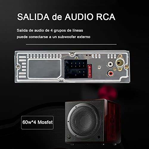 HIMICAR Autoestereo Reproductor Estereo para Automovil 7 Pulgadas MP3, Control por Voz, Dual USB Apoyar AUX / TF /Disco U /FM Bluetooth Estereos con Tarjeta, Llamada Bluetooth + Control Remoto FM